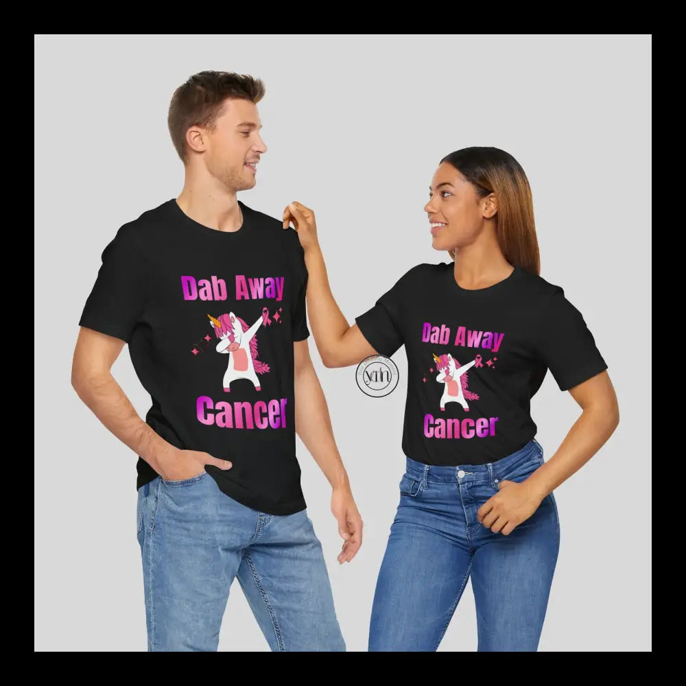 Dab Away Cancer Unicorn Unisex Jersey Short Sleeve Tee Black / Xs T-Shirt