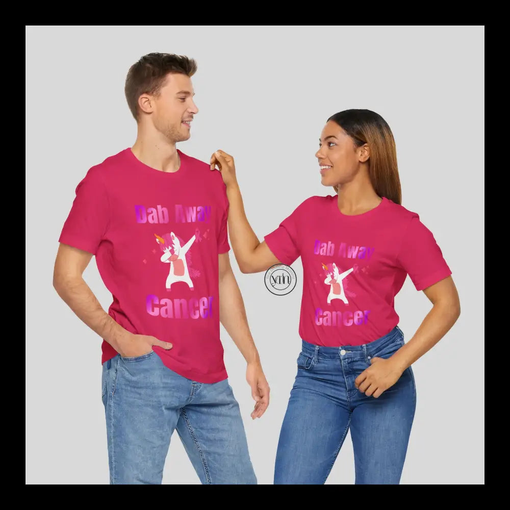 Dab Away Cancer Unicorn Unisex Jersey Short Sleeve Tee Fuchsia / Xs T-Shirt