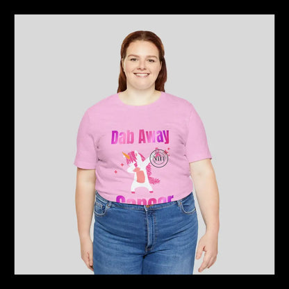 Dab Away Cancer Unicorn Unisex Jersey Short Sleeve Tee T-Shirt