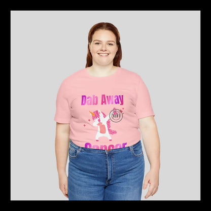 Dab Away Cancer Unicorn Unisex Jersey Short Sleeve Tee T-Shirt