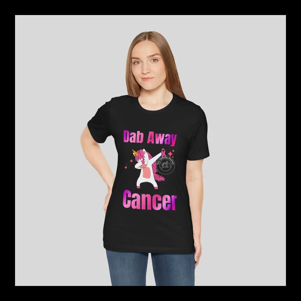 Dab Away Cancer Unicorn Unisex Jersey Short Sleeve Tee T-Shirt