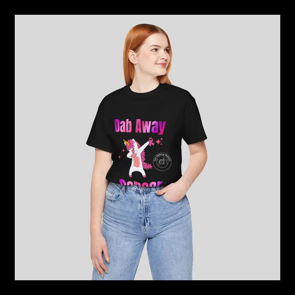 Dab Away Cancer Unicorn Unisex Jersey Short Sleeve Tee T-Shirt