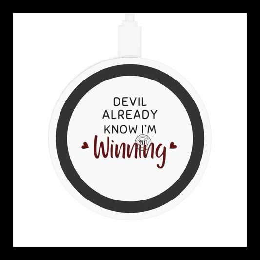 Devil Already Know I’m Winning Quake Wireless Charging Pad 2.75’’ X / White/Black Accessories