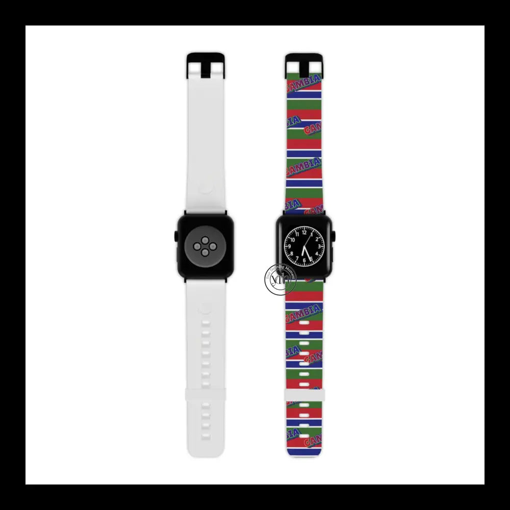 Gambian Pride Apple Watch Band Design 7.5’’ × 0.75’’ / 38 - 40 Mm Black Accessories