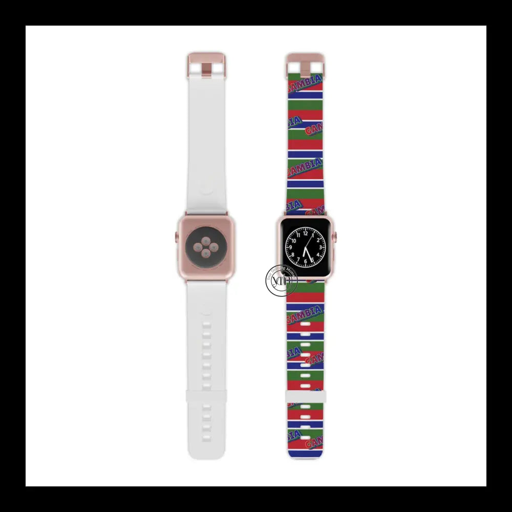 Gambian Pride Apple Watch Band Design 7.5’’ × 0.75’’ / 38 - 40 Mm Rose Gold Accessories