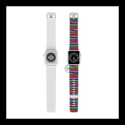 Gambian Pride Apple Watch Band Design 8’’ × 0.75’’ / 38 - 40 Mm Silver Accessories