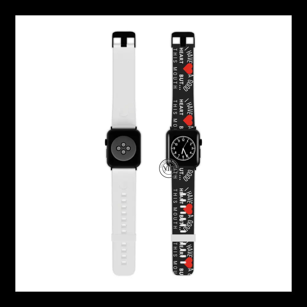 Good Heart Bold Spirit Watch Band Design 7.5’’ × 0.75’’ / 38 - 40 Mm Black Accessories