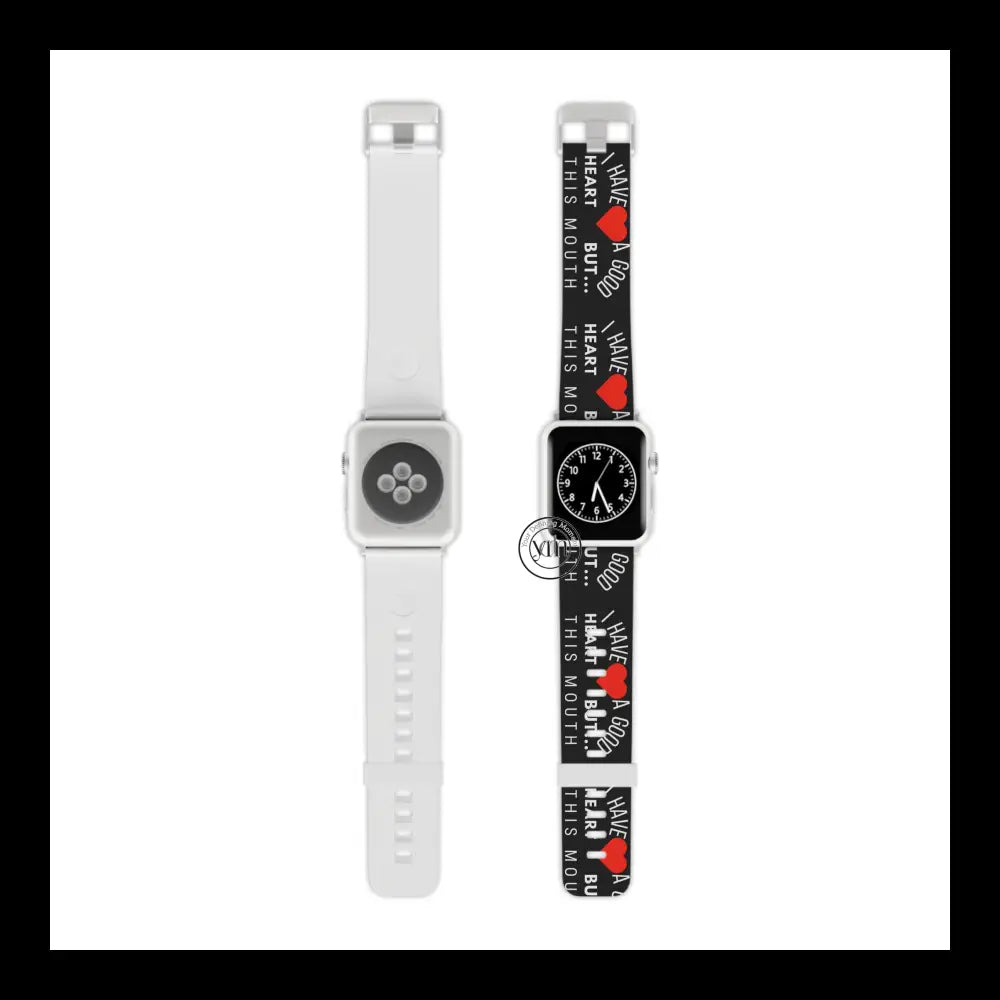 Good Heart Bold Spirit Watch Band Design 7.5’’ × 0.75’’ / 38 - 40 Mm Silver Accessories