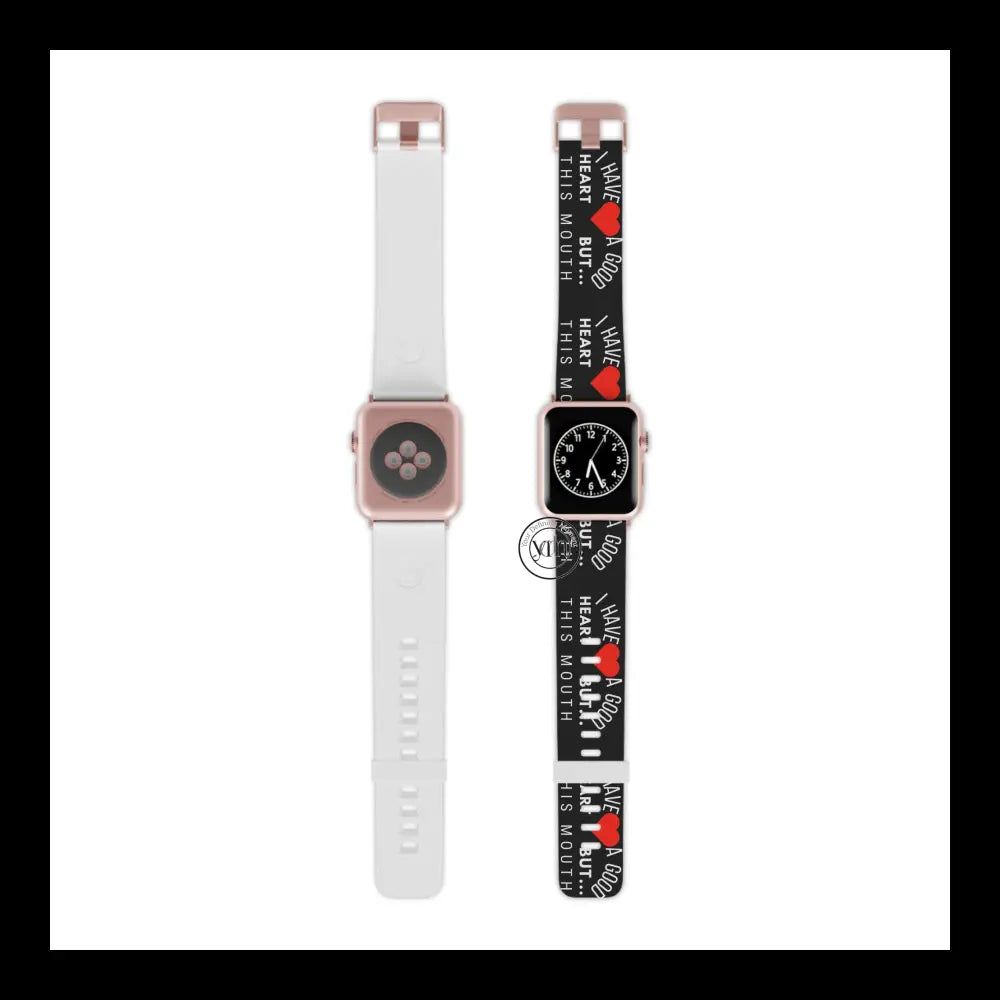 Good Heart Bold Spirit Watch Band Design 8’’ × 0.75’’ / 38 - 40 Mm Rose Gold Accessories