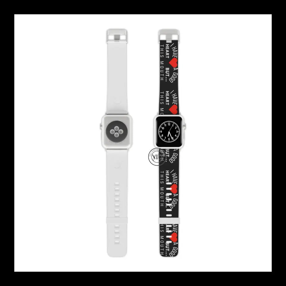 Good Heart Bold Spirit Watch Band Design 8’’ × 0.75’’ / 38 - 40 Mm Silver Accessories