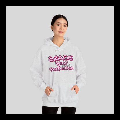 Grace Over Perfection Pink Hoodie Ash / S