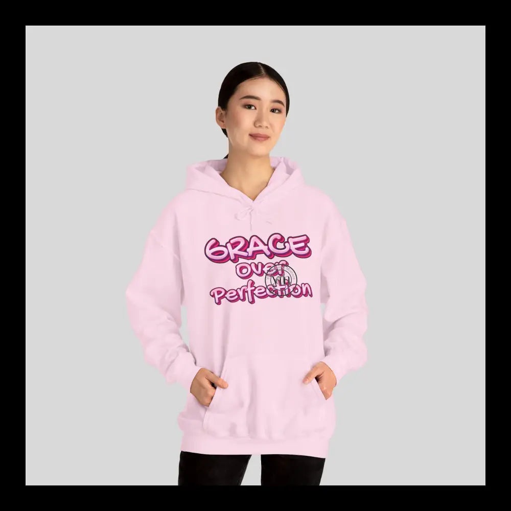 Grace Over Perfection Pink Hoodie Light / S