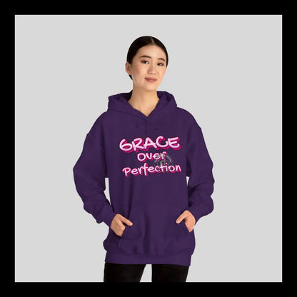 Grace Over Perfection Pink Hoodie Purple / S