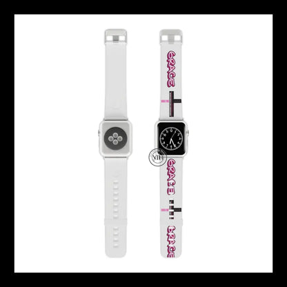 Grace & Strength Apple Watch Band Design 7.5’’ × 0.75’’ / 38 - 40 Mm Silver Accessories