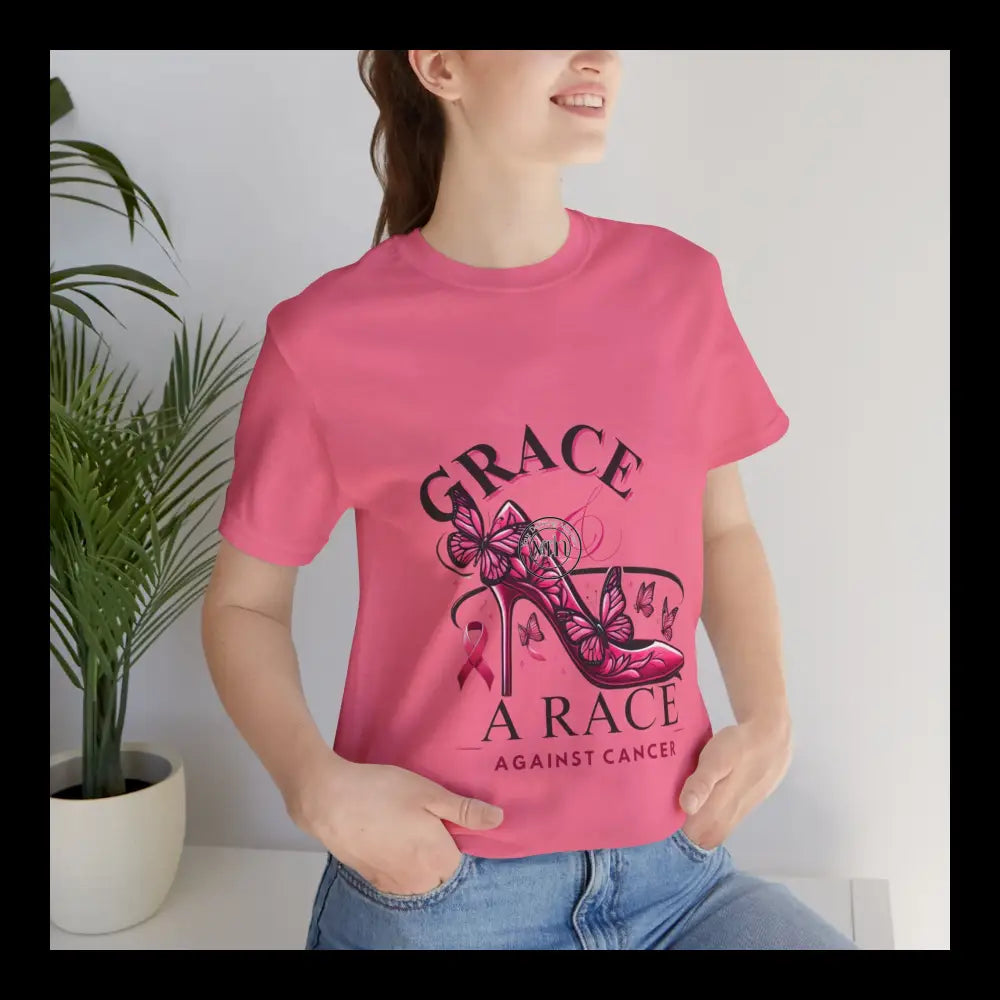 Grace & The Race Against Cancer Awareness Jersey Short Sleeve Tee Charity Pink / S T-Shirt