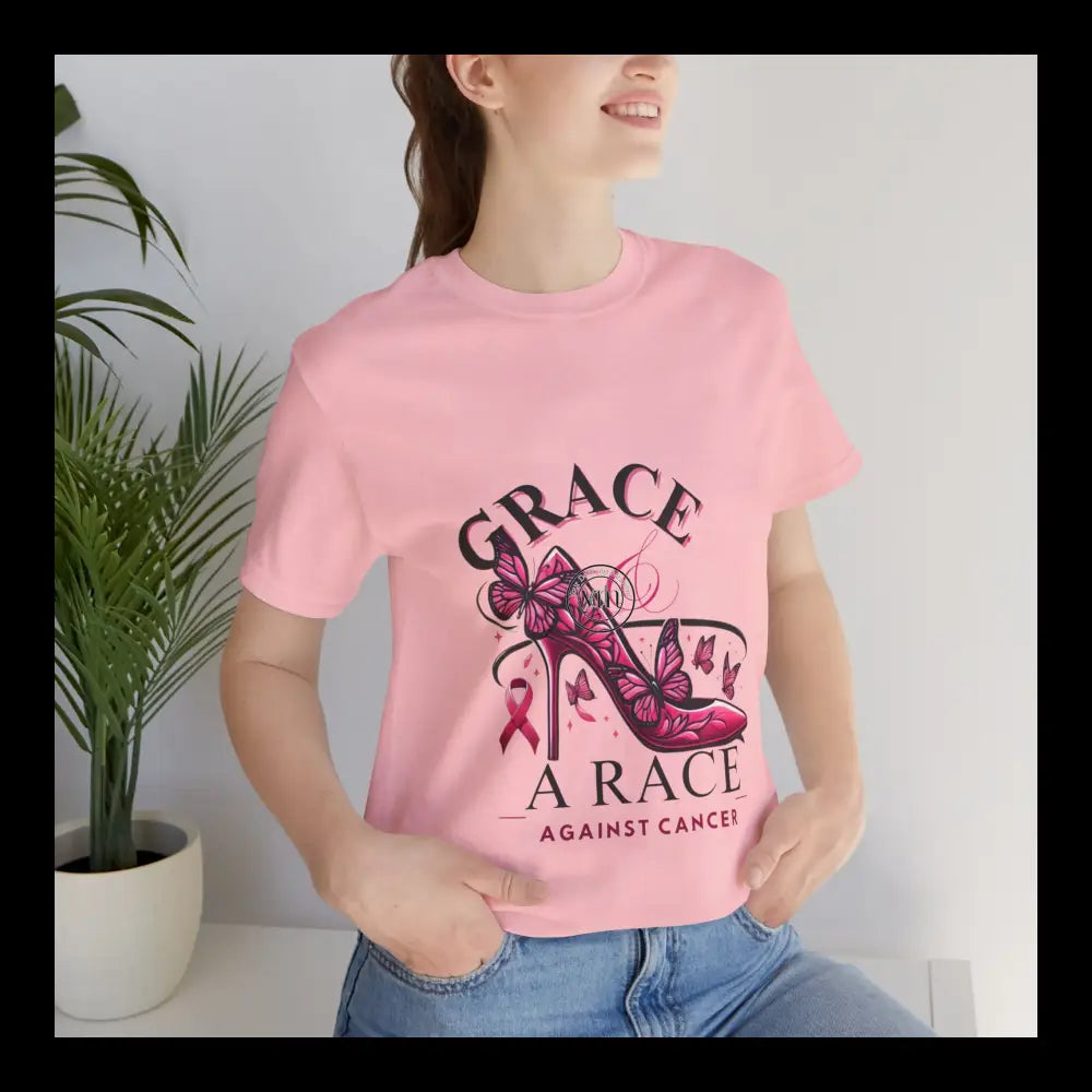 Grace & The Race Against Cancer Awareness Jersey Short Sleeve Tee Pink / S T-Shirt