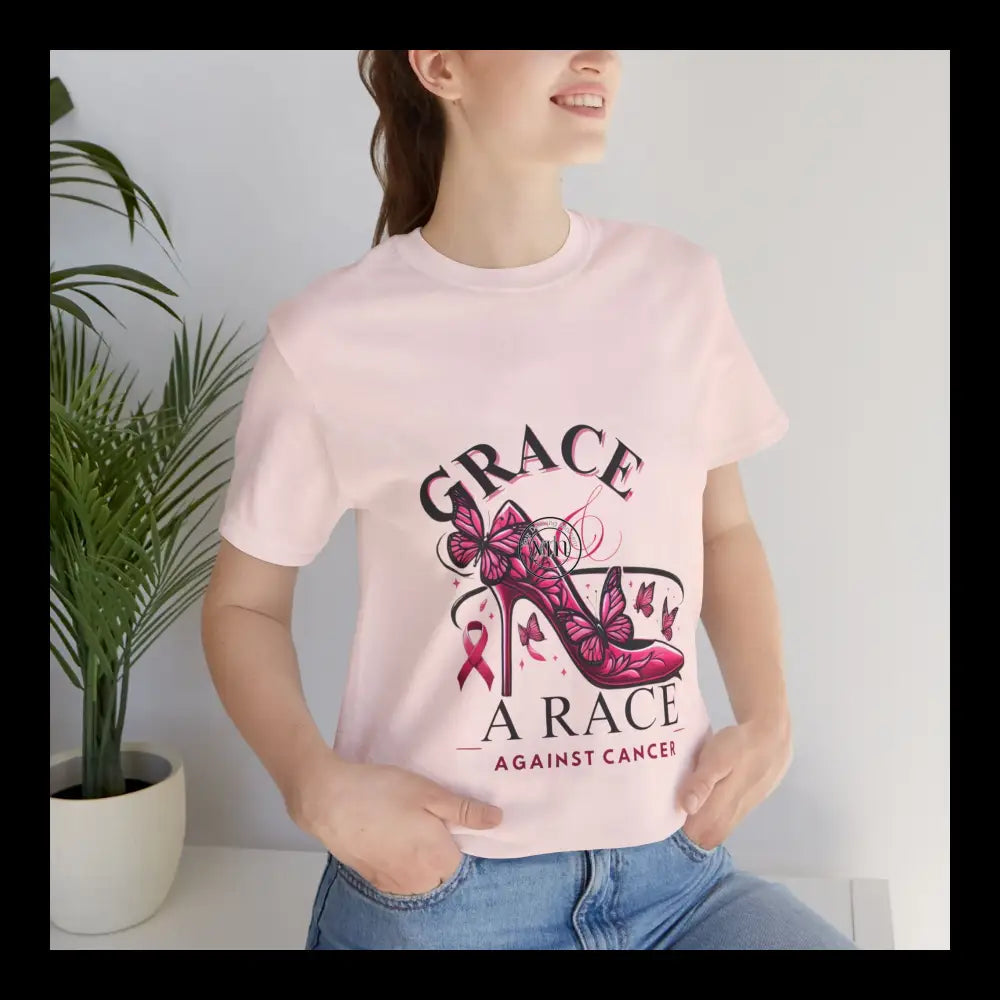 Grace & The Race Against Cancer Awareness Jersey Short Sleeve Tee Soft Pink / S T-Shirt