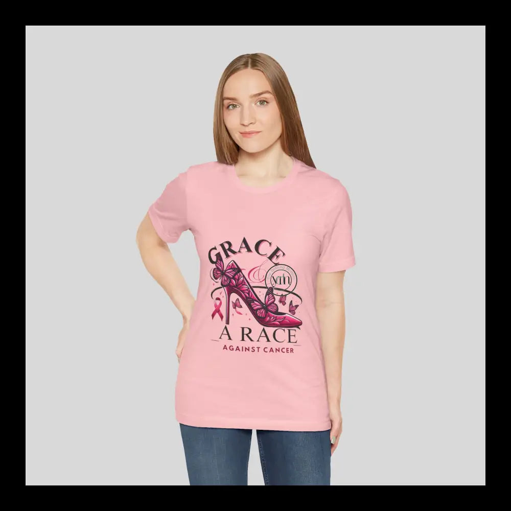 Grace & The Race Against Cancer Awareness Jersey Short Sleeve Tee T-Shirt