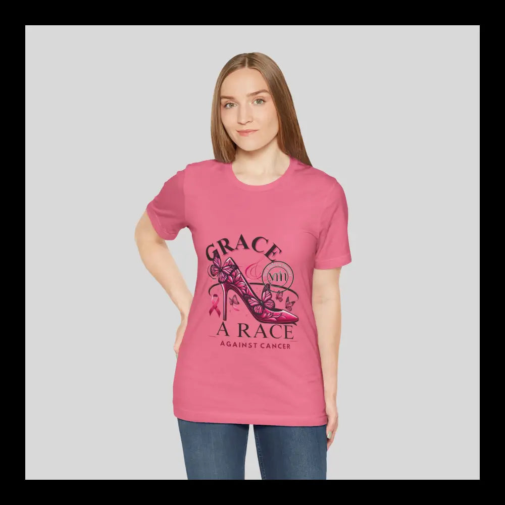 Grace & The Race Against Cancer Awareness Jersey Short Sleeve Tee T-Shirt