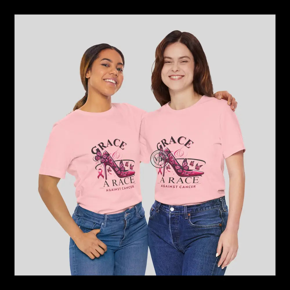 Grace & The Race Against Cancer Awareness Jersey Short Sleeve Tee T-Shirt