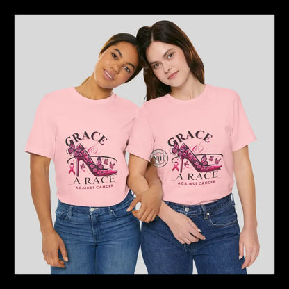 Grace & The Race Against Cancer Awareness Jersey Short Sleeve Tee T-Shirt