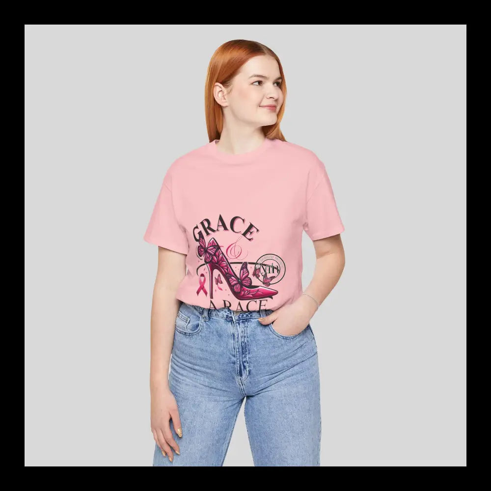 Grace & The Race Against Cancer Awareness Jersey Short Sleeve Tee T-Shirt