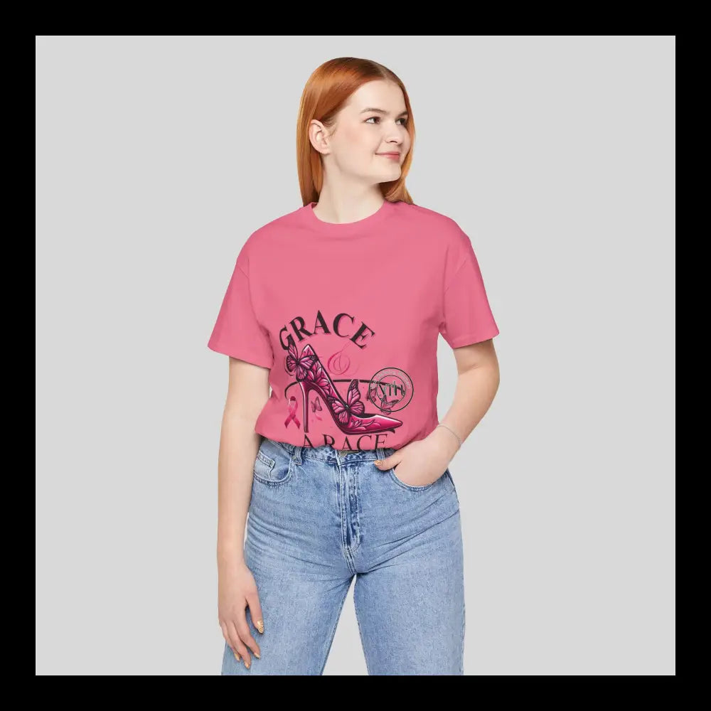 Grace & The Race Against Cancer Awareness Jersey Short Sleeve Tee T-Shirt