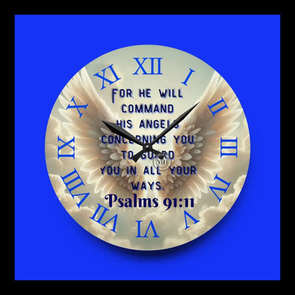 Heavenly Protection Acrylic Wall Clock 10.75’’ × (Round) Home Decor