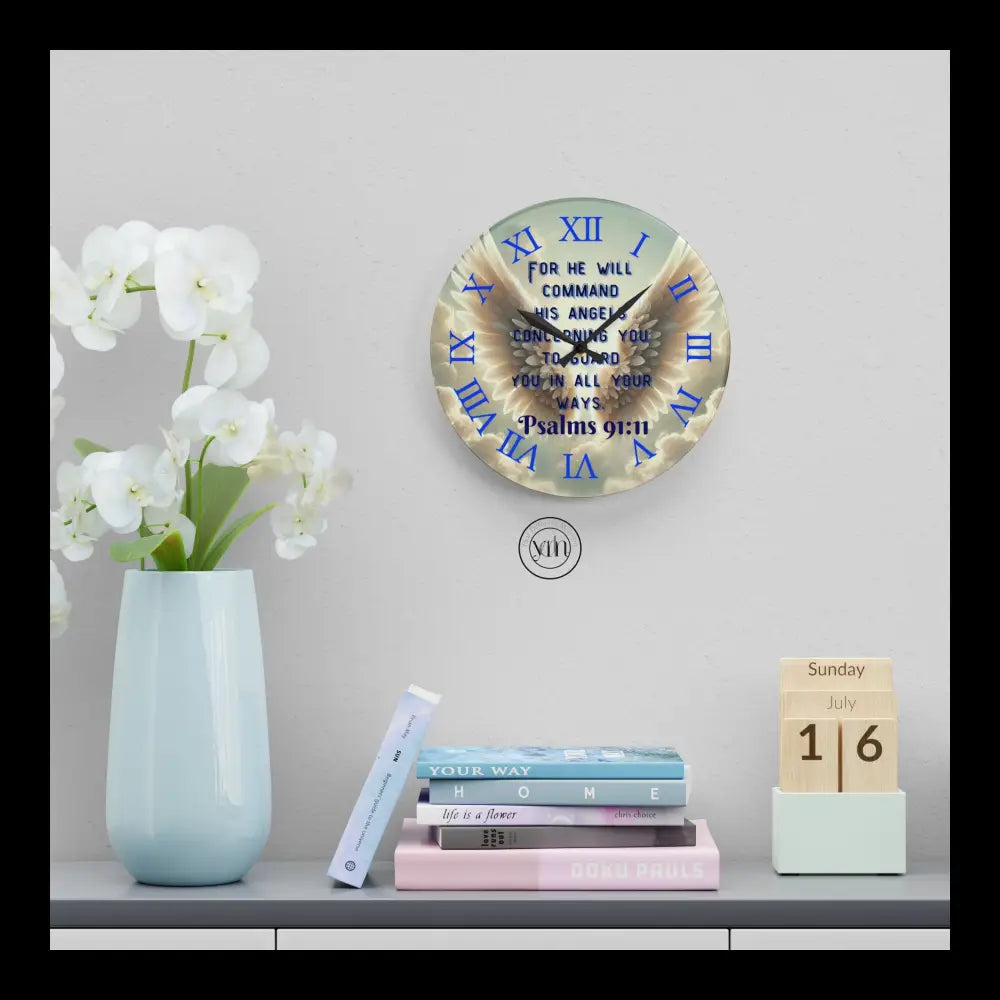 Heavenly Protection Acrylic Wall Clock Home Decor