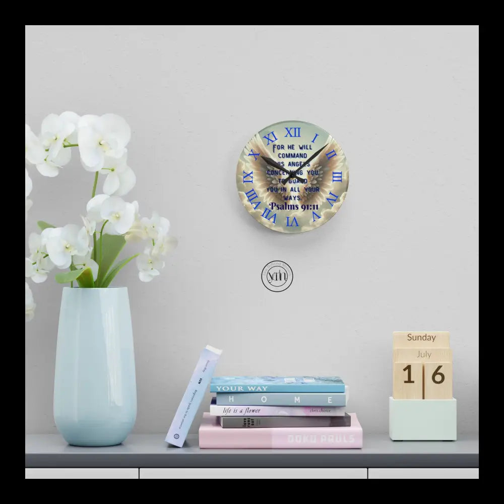 Heavenly Protection Acrylic Wall Clock Home Decor