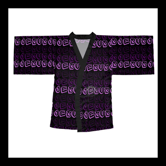 Jesus Reigns Long Sleeve Kimono Robe Xs / Black All Over Prints