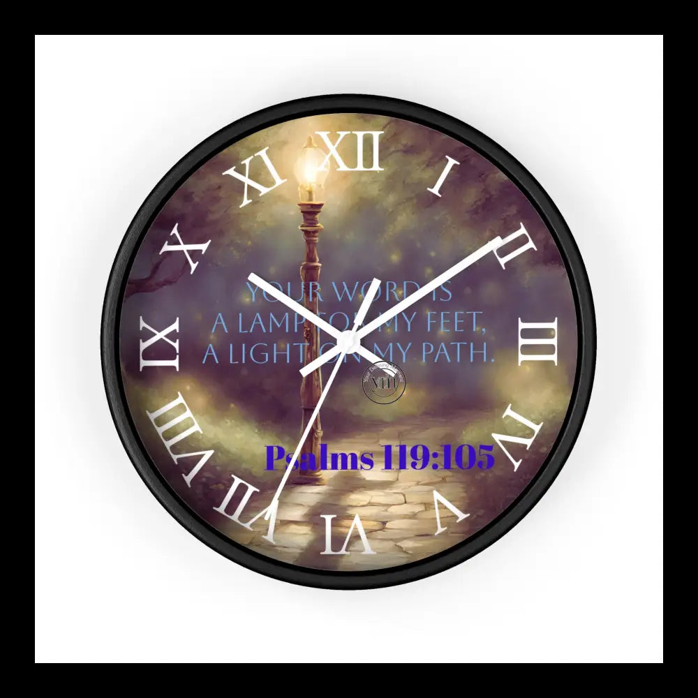 Path Of Light Wall Clock Black / White 10’’ Home Decor