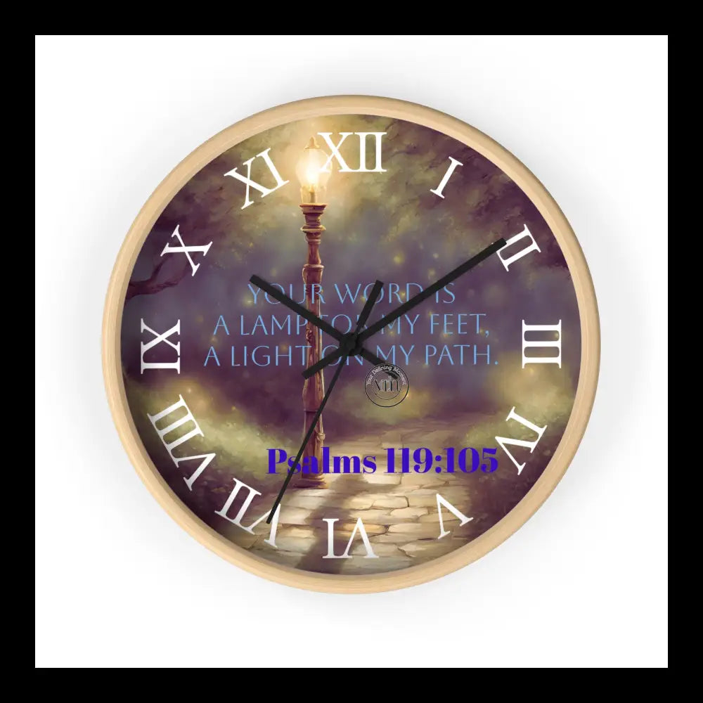 Path Of Light Wall Clock Wooden / Black 10’’ Home Decor