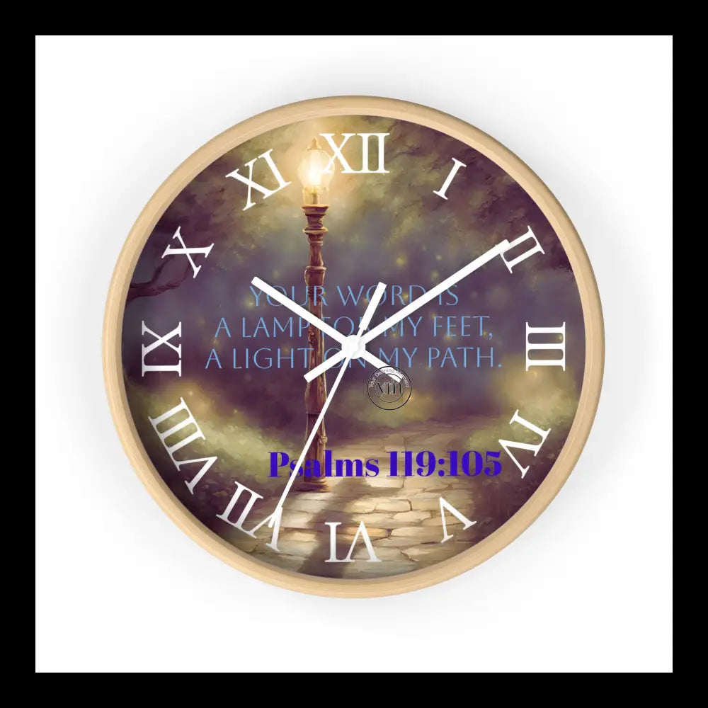 Path Of Light Wall Clock Wooden / White 10’’ Home Decor