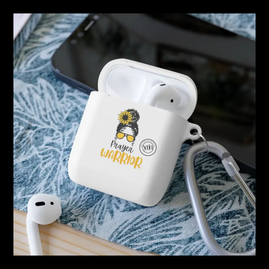 Prayer Warrior Sunflower & Blue Bandana Edition Airpods And Pro Case / White Accessories