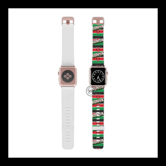 Pride Of Kenya Apple Watch Band Design 8’’ × 0.75’’ / 42 - 44 Mm Rose Gold Accessories