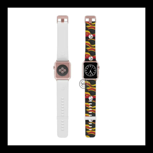 Pride Of Uganda Watch Band Design 8’’ × 0.75’’ / 42 - 44 Mm Rose Gold Accessories