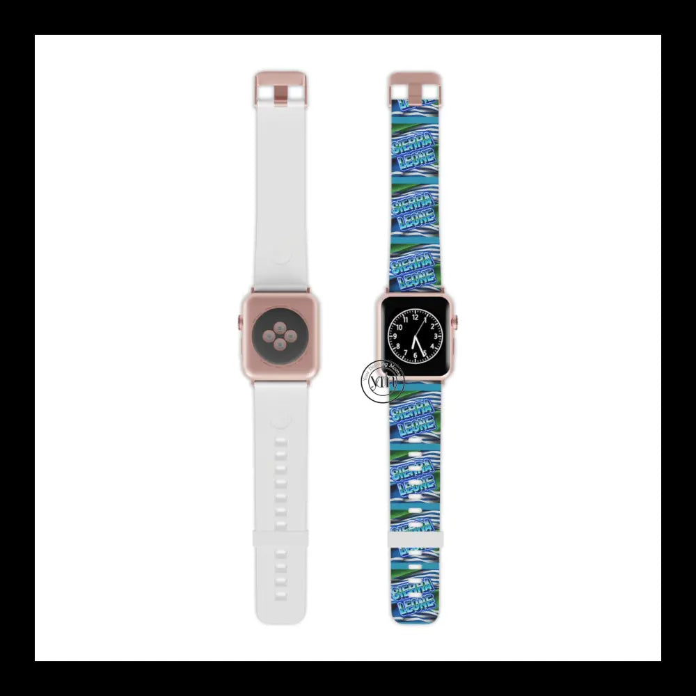 Sierra Leone Pride Apple Band Design 7.5’’ × 0.75’’ / 38 - 40 Mm Rose Gold Accessories