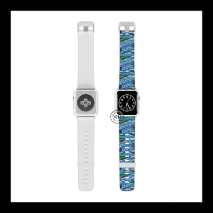 Sierra Leone Pride Apple Band Design 7.5’’ × 0.75’’ / 38 - 40 Mm Silver Accessories