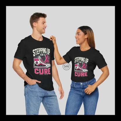 Stepping Up For A Cure Jersey Short Sleeve Tee Black / Xs T-Shirt